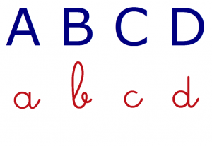 lettres majuscules et minuscules